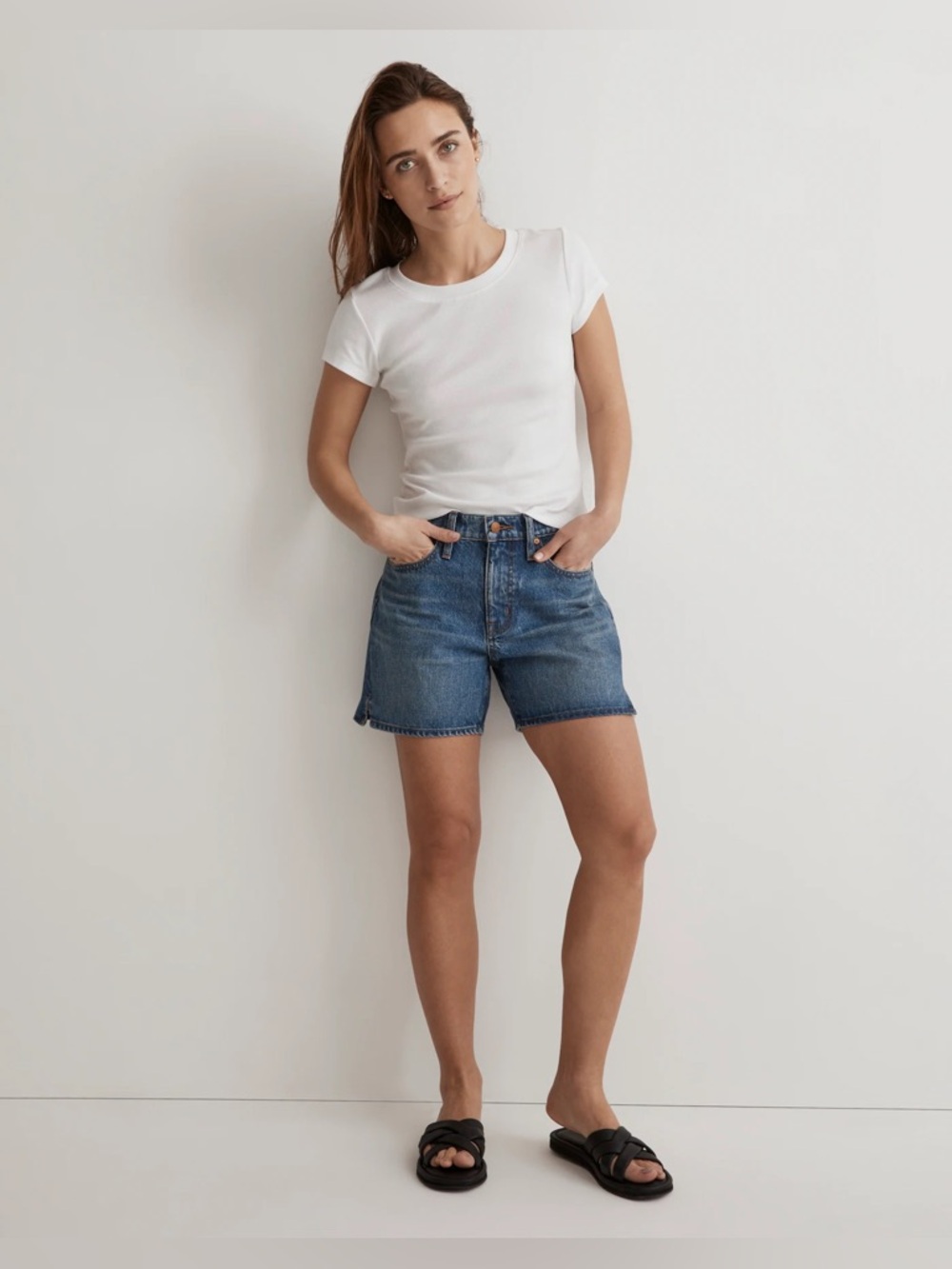 Madewell Relaxed Mid-Length Denim Shorts in Kimbrough Wash